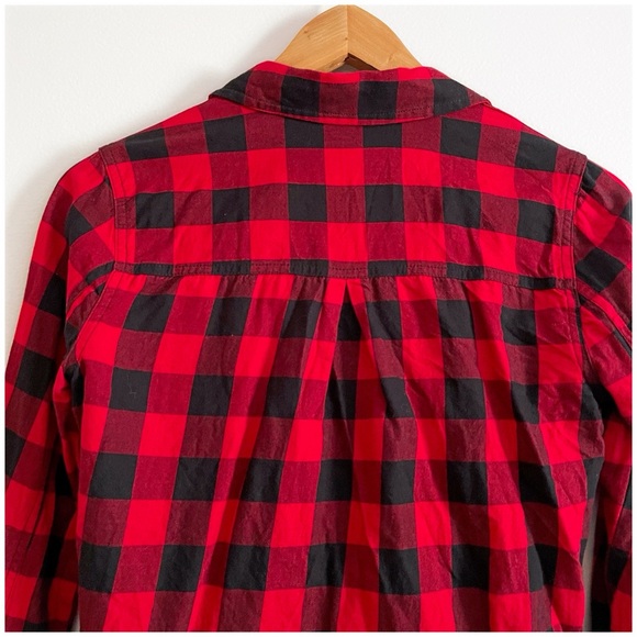Madewell Flannel Tie-Front Shirt in Buffalo Check XXS - Picture 7 of 12